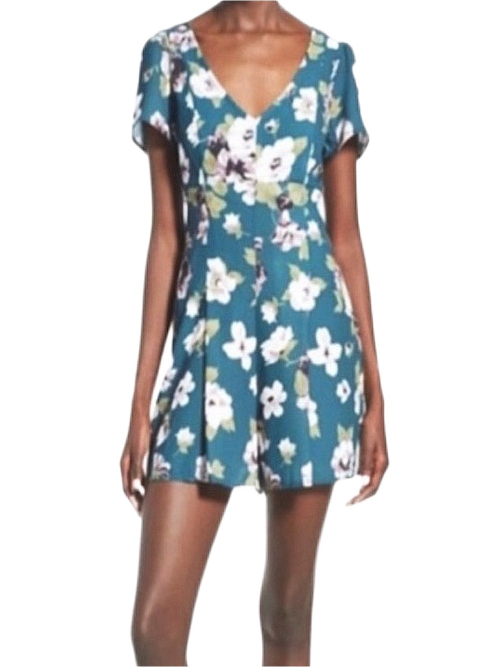 LEITH Women's Floral Short Sleeve Romper
